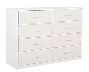 White 8-Drawer Dresser – 44.5 in. Wide