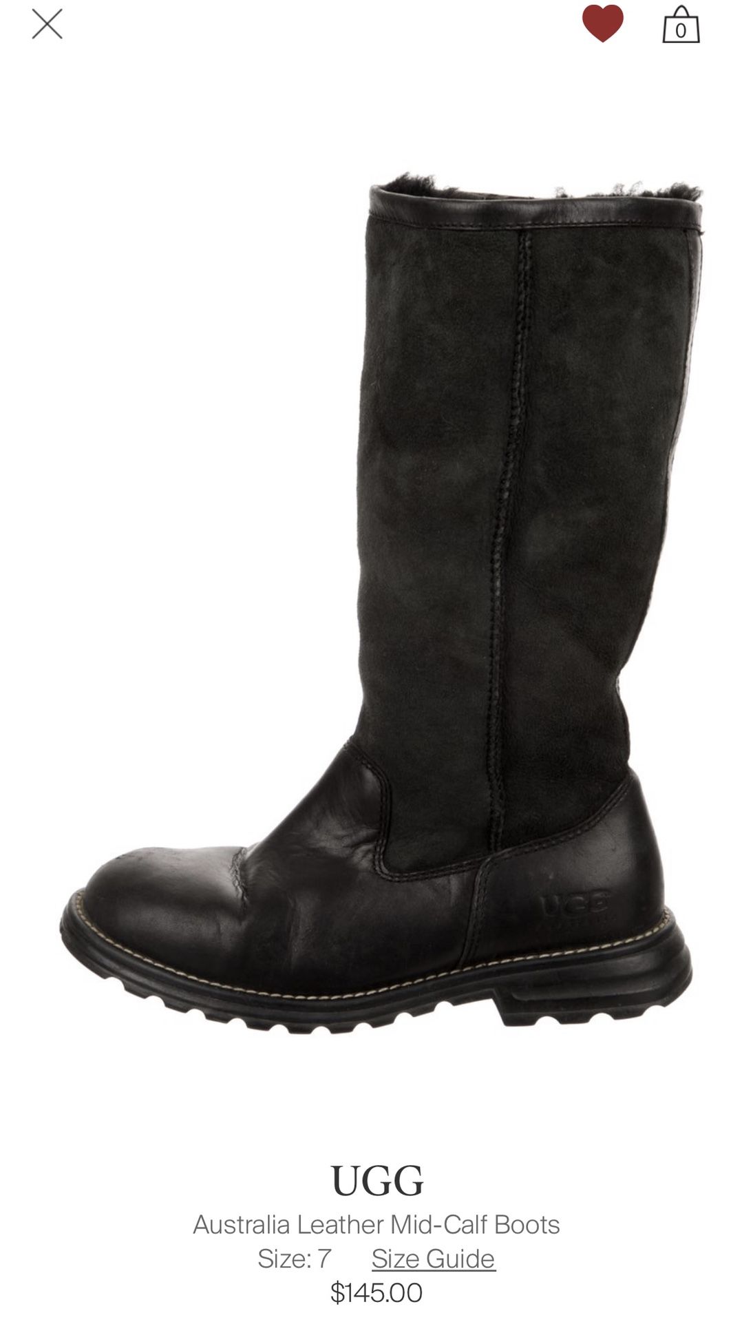 UGG Australia Leather Mid-Calf Boots