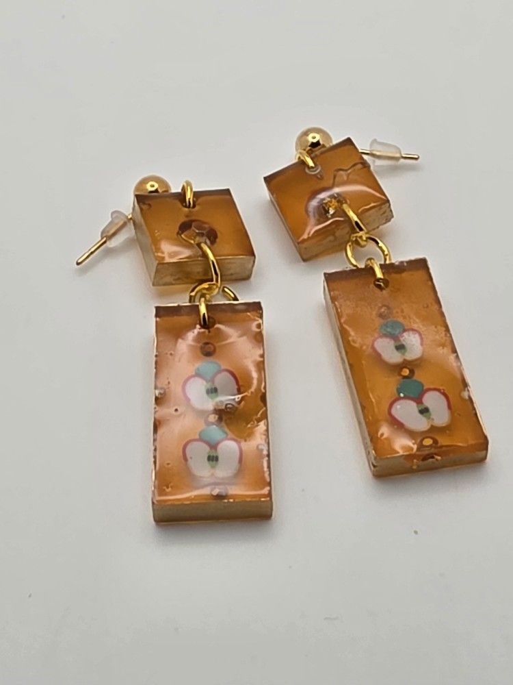 Golden Delicious Apple Earrings