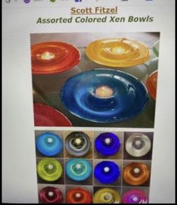 Scott Fitzel XEN bowl 6x6” glass sculpture chakra bowl. Brand new in Bx never used