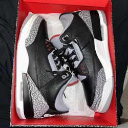 size 12 black cement jordan 3a 