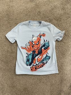Boys Spiderman Shirt Size 6 - light blue