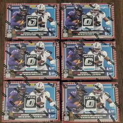 Lot of Qty 6 2025 Panini Donruss Optic Football Blaster Box Pink Parallel Sealed