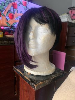 Short Bob Wig Black Purple Ombre