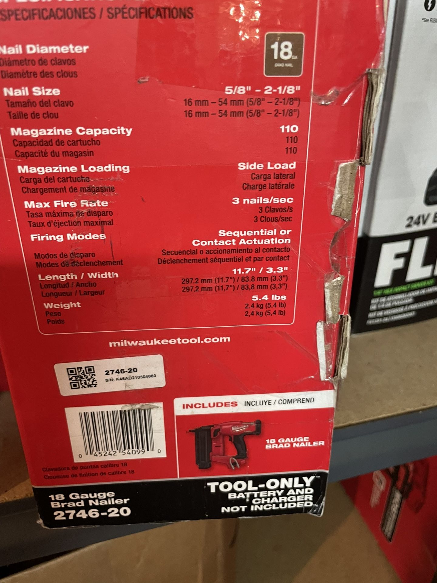 Milwaukee 18g Brad Nailer