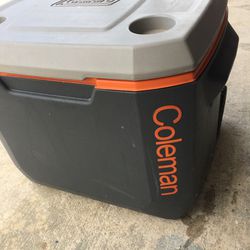 Coleman large cooler for the beach handle stands and wheels for easy pulling only $30