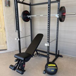 New Renegade Squat Cage, FID Bench, Wall Balls, Olympic Barbell And 230 Pounds Of Olympic Bumper Plates Free Delivery 