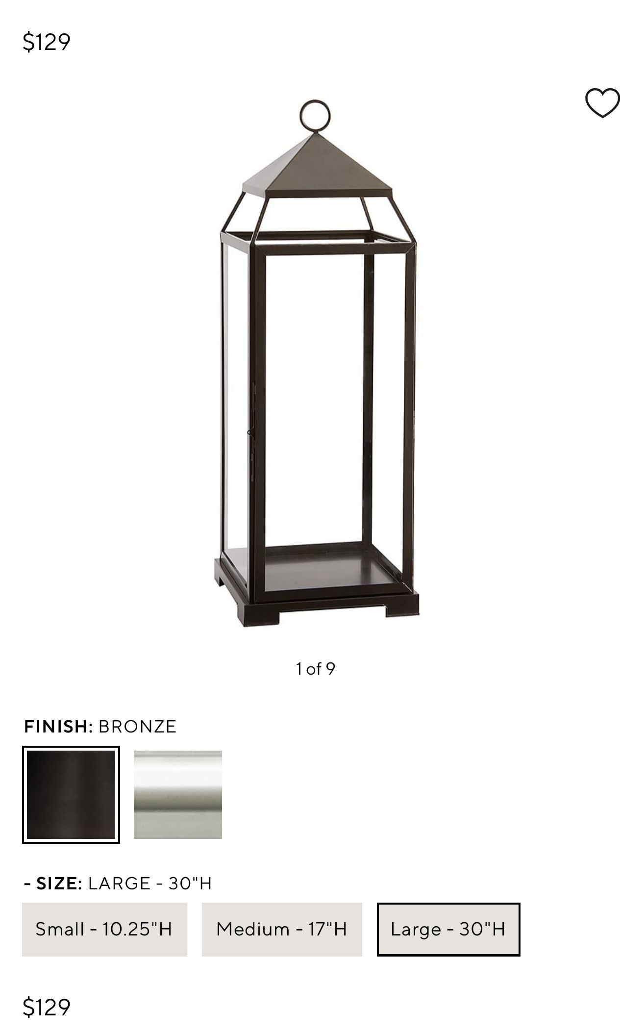 Pottery Barn Silver Malta Large Lantern for Sale in Winchester, CA OfferUp