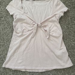 Light Pink Front-Tie Top (Hollister)