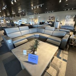 Texline 5-Piece Dual Power Leather Reclining Modular Sectiona