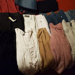 10 Jeans, blouses, skirt, all $20
