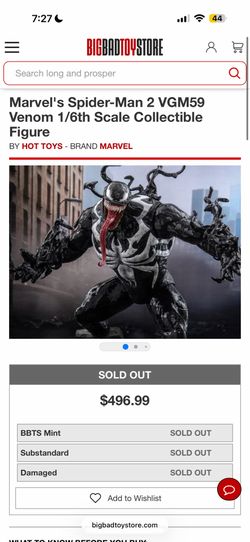 Venom Hot Toys From SM2