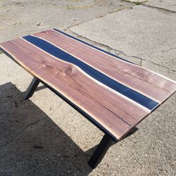 Beautiful Black Walnut Black River Table 36x80 Seats 8 People