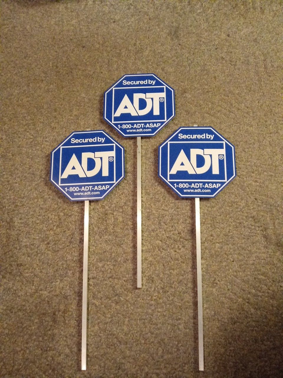 3 NEW ADT YARD SIGNS 75 DOLLARS EACH