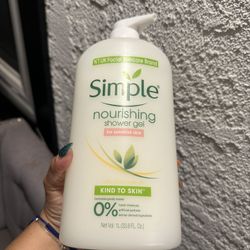 Simple Refreshing Shower Gel Sensitive Skin Cucumber Extract 1 Liter / 33.8 oz - 15$ New 