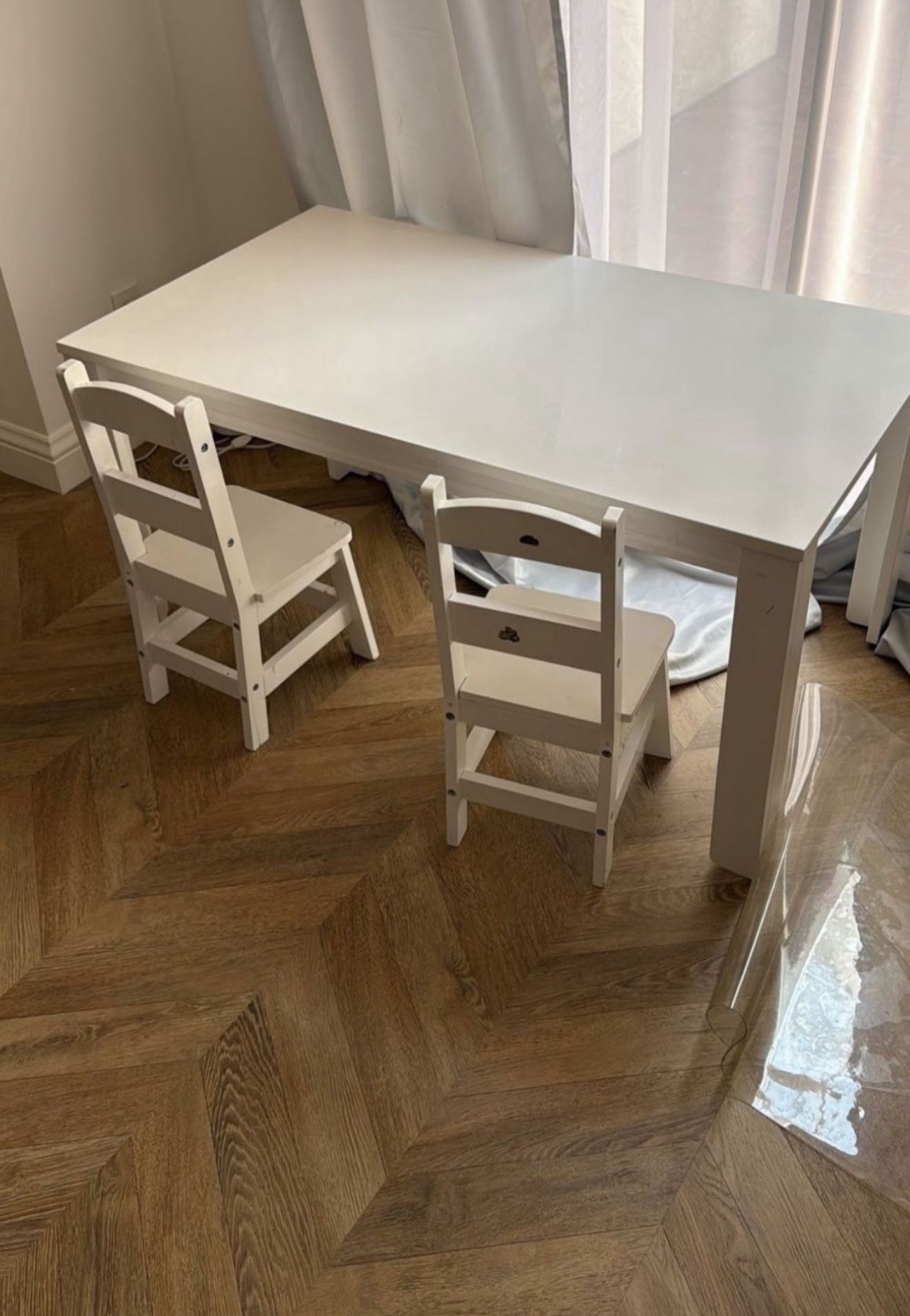 Kids Crate And Barel Adjustable White Wood Large Kids Tan. with 23" Legs