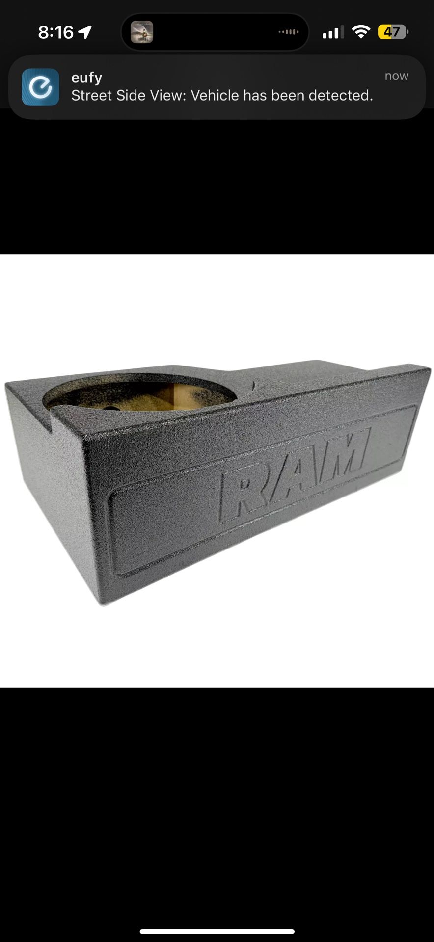 2019-2024 Dodge Ram 1500 Crew Cab Sub Box Single 1X12" Subwoofer Enclosure