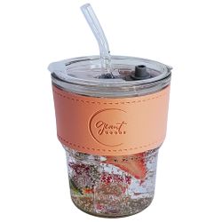 13oz Salmon Pink Glass Tumblers