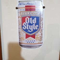 Vintage 1991 Old Style Beer Can Metal Sign
