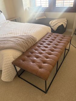 Leather Tufted Ottoman/Bench