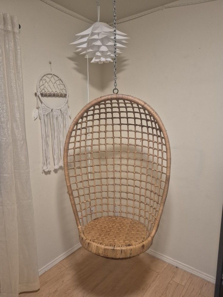 Vintage Rattan Hanging Egg Chair