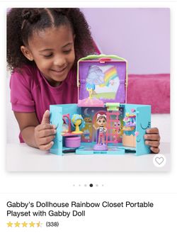 Gabby's Dollhouse Rainbow Closet Portable Playset with Gabby Doll