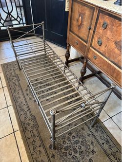 Beautiful Wrought Iron Bench in Silver Gray