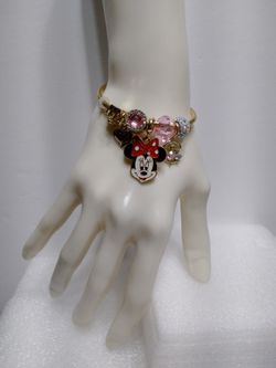 18k Oro Laminado Brazalete Estilo Pandora Unitalla