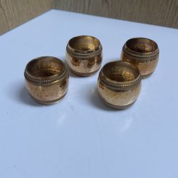 Hammered Brass Napkin Rings