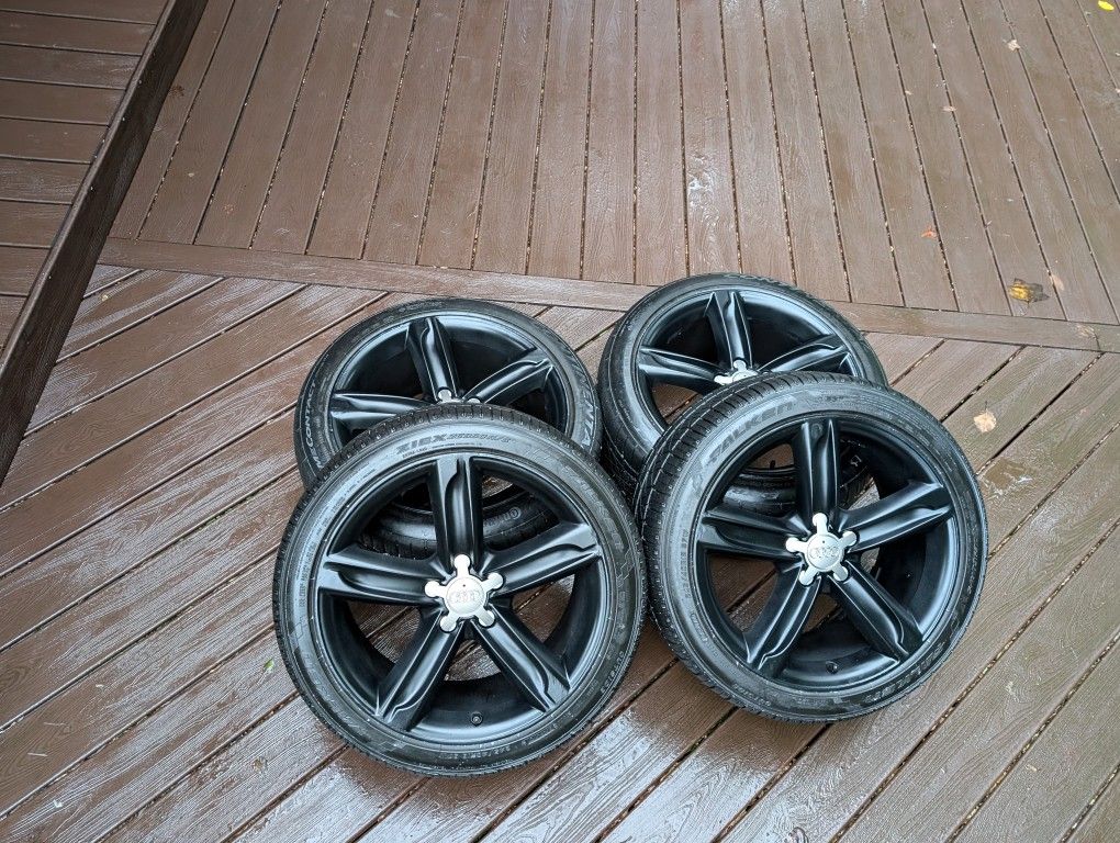 MK2 TT Prestige Semi Gloss Metallic Black Wheels & Tires