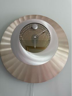 Modern Brushed Metal Infinity Mirror Wall Clock