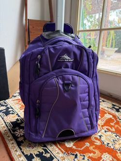 High Sierra Purple Rolling Backpack