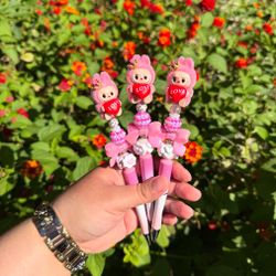 Hot Pink Labubu Beaded Pens