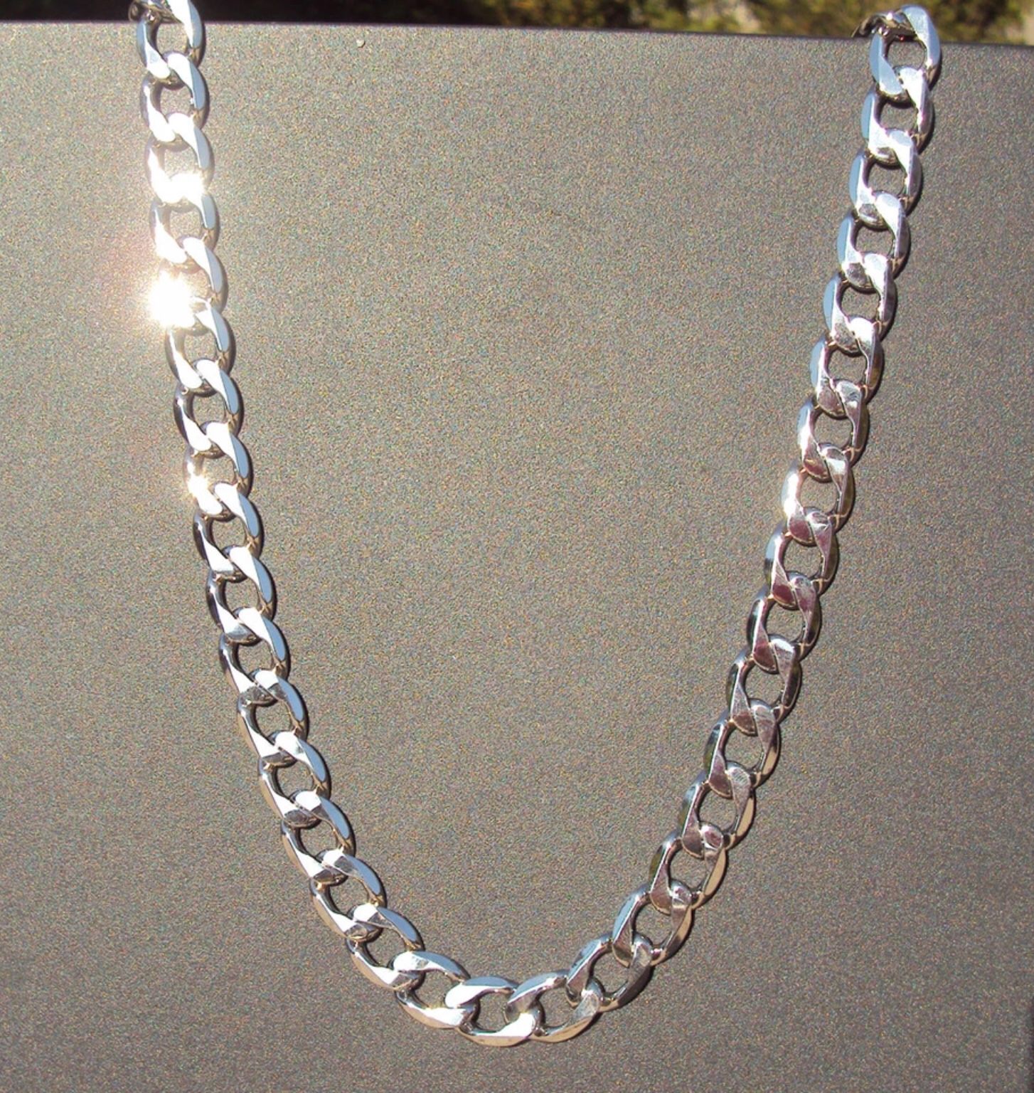 14K White Gold Filled Chain Necklace.