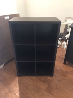 Black shelving unit