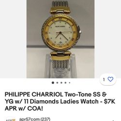  Vintage Philippe Charriol Two-Tone 1 Carrot Watch