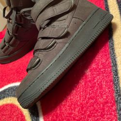 Black Nike Air Force 1 With Lace And Straps Size 6 1/2 Women’s 