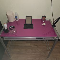 Pink Glass Desk 