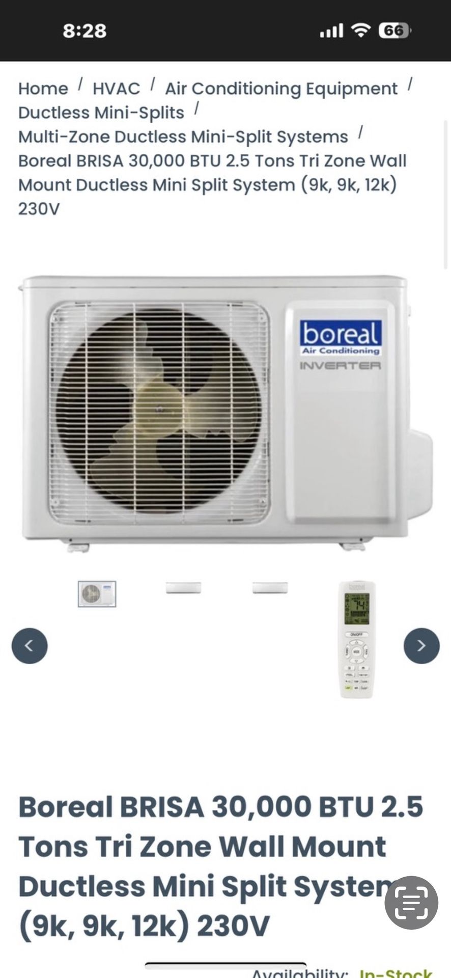 Boreal BRISA 30,000 BTU Tons Tri