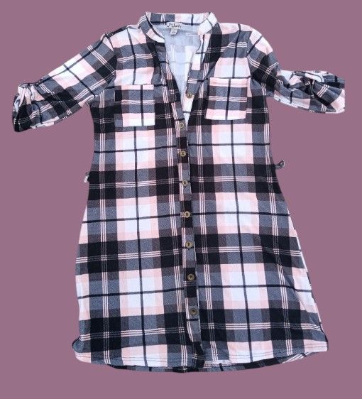 'J is 4JUSTIFY' • WOMEN'S  LONG PLAID SHIRT &/or DRESS  Sz.Large