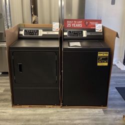 🔥SPEEDQUEEN DEALER TR7 & DR7 MATT BLACK WASHER AND GAS DRYER SET🔥 👑7 YEARS WARRANTY INCLUDED👑FINANCING AVAILABLE