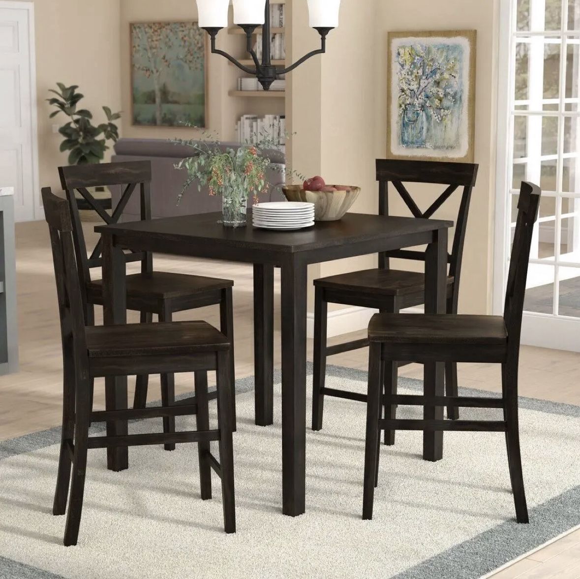 Square Kitchen Table &  4 Chairs 
