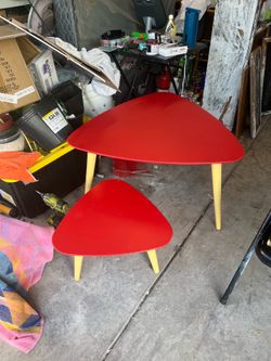 Mid century red coffee tables