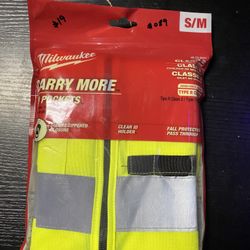 Milwaukee Small/Medium Yellow Class 2 High Visibility Safety Vest with 10 Pockets