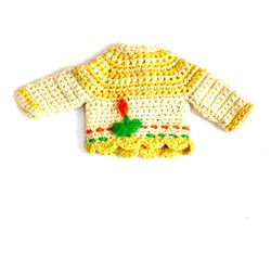 Vintage Barbie Yellow Hand-crocheted Sweater