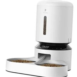 PETLIBRO Automatic Pet Feeder for Two Pets, 5L Dry Food Dispenser with Splitter and Two Stainless Bowls, 10s Meal Call and Timer Setting, 50 Portions 