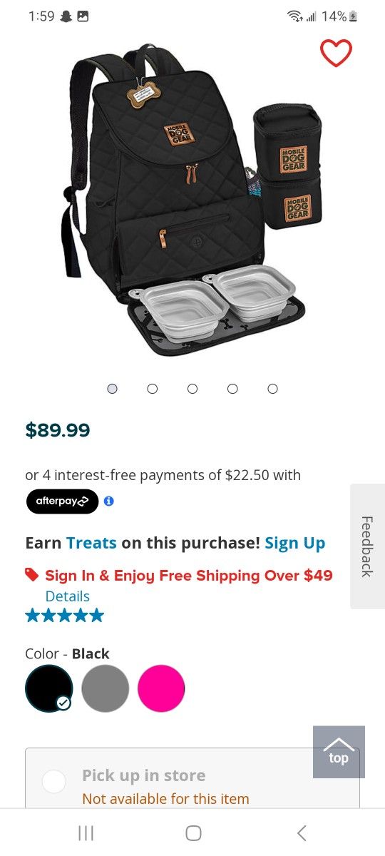 Brand new Dog travel/hiking backpack