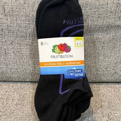 Brand New Women's Fruit Of The Loom 6 Ct Socks 