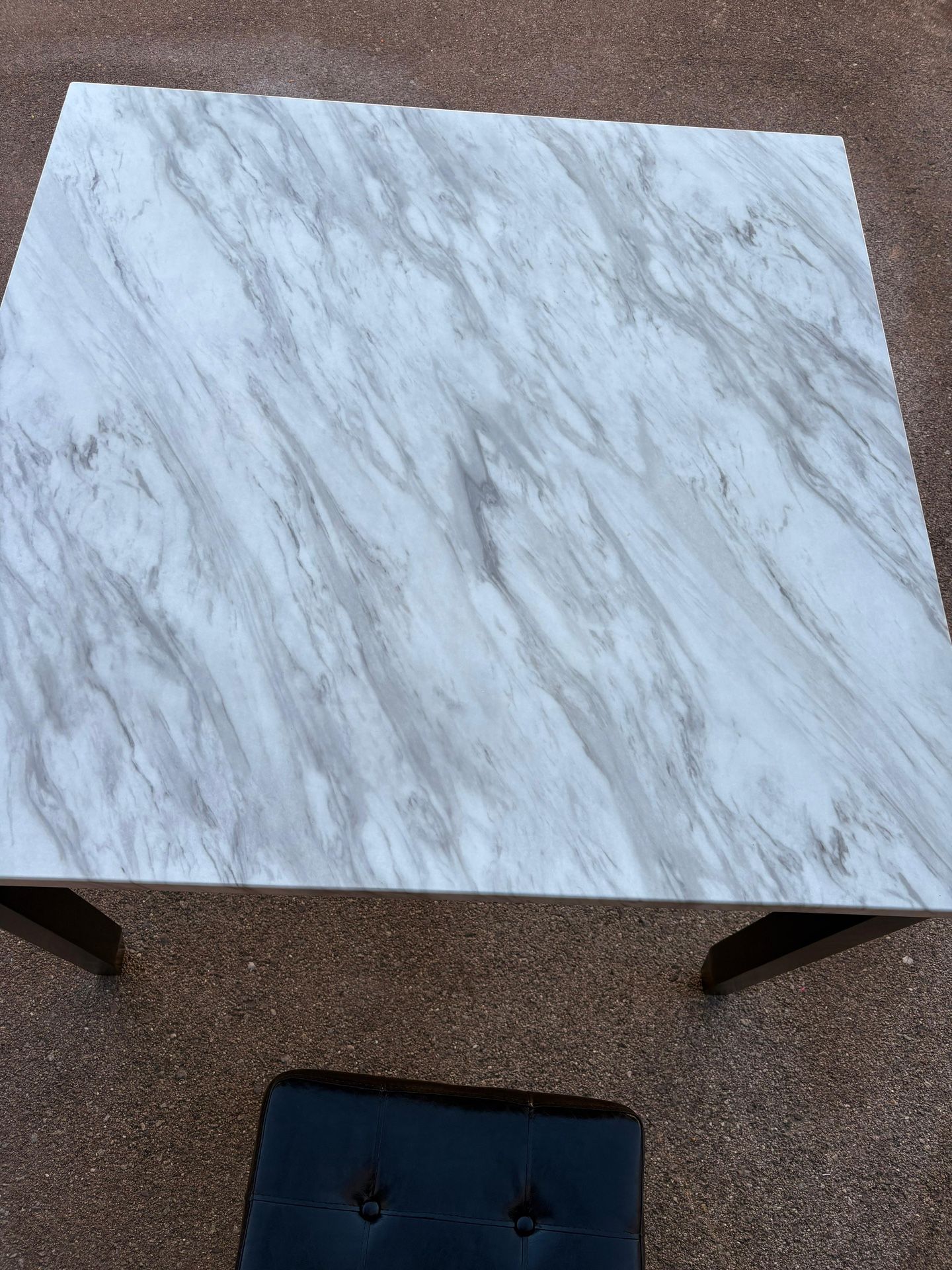 Modern Faux Marble 4-Seat Dining table Set (4 Stools Included) Delivery Available