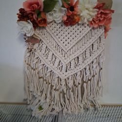  2 Wall hangings,Wedding w/ Terra cotta flowers
